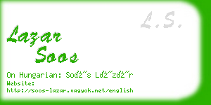 lazar soos business card